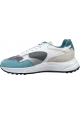 Hogan Men's lace-up sneakers in suede leather and white and light blue fabric