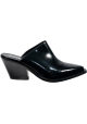 Barbara Bui Women's pointed toe mules shoes with heel in black brushed leather