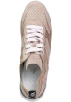 Hogan Women's low perforated sneakers in pink suede leather with glitter