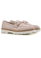 Hogan women's loafers shoes in pink suede leather