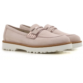 Hogan women's loafers shoes in pink suede leather