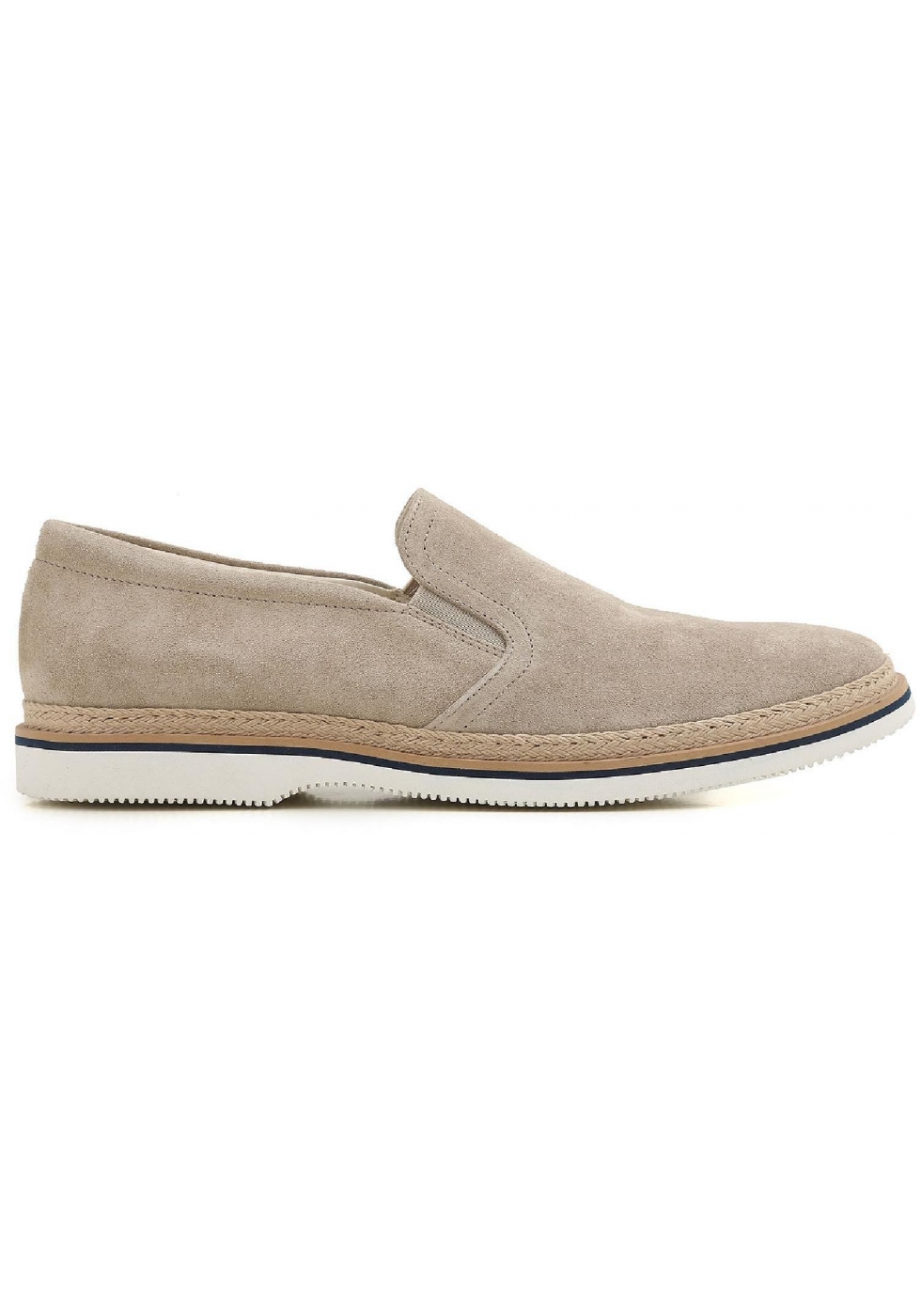Hogan men's slip-ons loafers shoes in beige suede - Italian Boutique