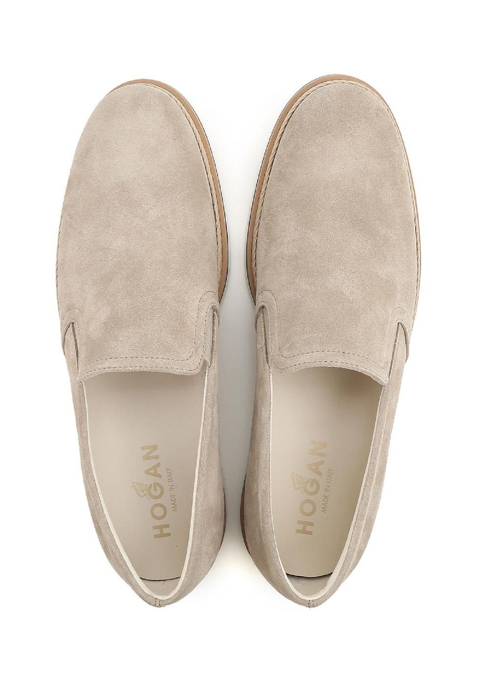 slip-ons loafers shoes in beige suede 