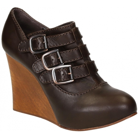 Chloé high wedges pumps in Dark Brown Leather - Italian Boutique