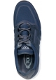 Tod's Men's low-top sneakers in blue leather and fabric with logo on the side