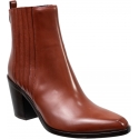 Sartore Women's heeled texan ankle boots in terracotta colored leather