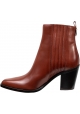 Sartore Women's heeled texan ankle boots in terracotta colored leather