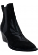 Sartore Women's Texan heeled ankle boots in black suede leather