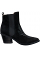 Sartore Women's Texan heeled ankle boots in black suede leather