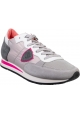 Philippe Model Women's low top sneakers in gray and pink suede and fabric