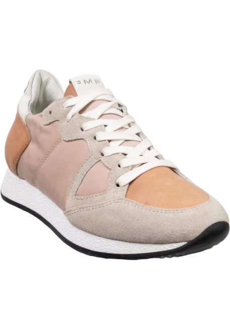 Philippe Model Women's low-top sneakers in powder pink suede leather and fabric