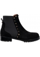 Valentino Women's ankle boots in black suede leather with golden pointed studs