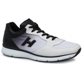 Hogan sneakers in white leather with black gradation