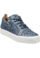 Giuseppe Zanotti Women's sneakers with blue glitter with laces and zips branded on the tongue