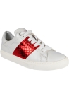Barbara Bui women's low sneakers in white leather with red python side band