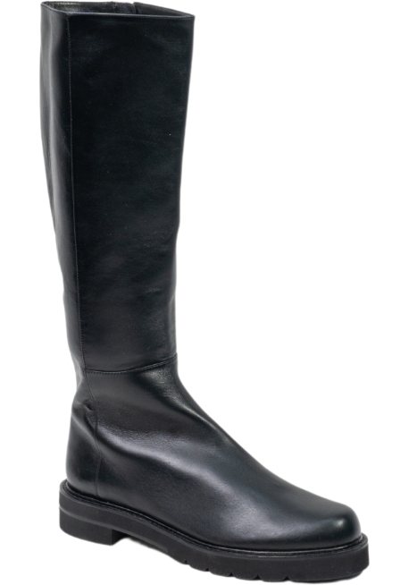 Stuart Weitzman Women's knee-high boots in black leather with side zip closure