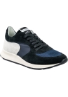 Philippe Model Men's low-top sneakers in blue and gray suede leather and fabric