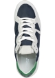 Philippe Model Women's low top sneakers in gray suede and blue fabric with green detail