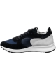 Philippe Model Men's low-top sneakers in blue and gray suede leather and fabric