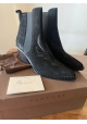 Sartore Women's Texan heeled ankle boots in black suede leather