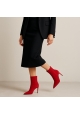 Aquazzura women's midcalf booties in Medium Red Suede leather