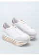 Hogan low top wedges sneakers shoes in white leather