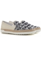 Tod's women's slip-ons sneakers blu paiette and leather