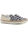 Tod's women's slip-ons sneakers blu paiette and leather