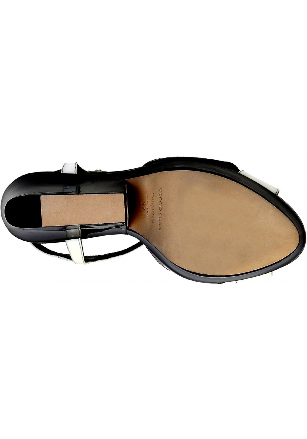 Sergio Rossi black Patent Leather sandals with platform - Italian Boutique