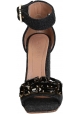 Marni high heels sandals in Dark Gray Felt with crystals