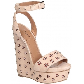 Alaïa wedges sandals in Nude Suede leather