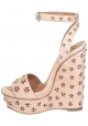 Alaïa wedges sandals in Nude Suede leather