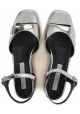 Stella McCartney vegan silver wedges sandals shoes