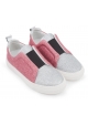 Pierre Hardy sneaker slip-ons in silver/pink glitter