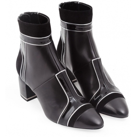 Pierre Hardy heeled ankle boots in black lambskin - Italian Boutique