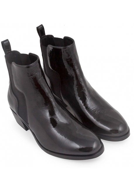 patent chelsea boots womens