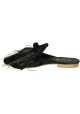 Gia Couture women slippers in black leather and fabric
