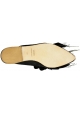 Gia Couture women slippers in black leather and fabric