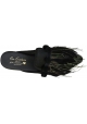 Gia Couture women slippers in black leather and fabric