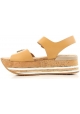 Hogan flat wedges sandals shoes in tan leather