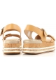 Hogan flat wedges sandals shoes in tan leather