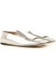 Sergio Rossi flats loafers in laminated silver leather