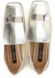 Sergio Rossi flats loafers in laminated silver leather