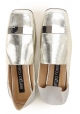 Sergio Rossi flats loafers in laminated silver leather