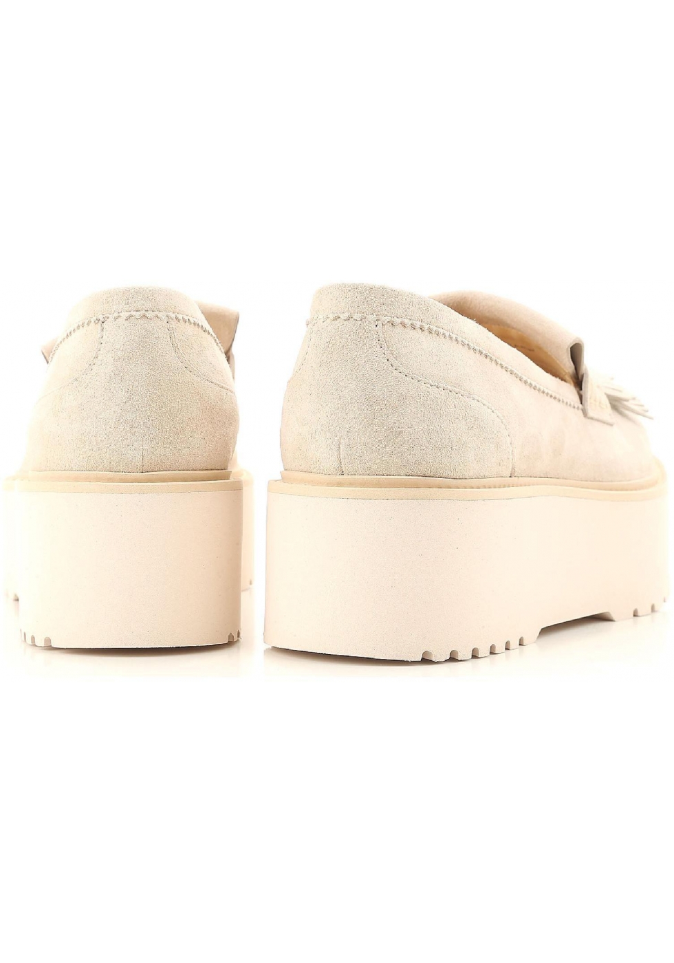 Hogan women's wedges loafers shoes in beige suede - Italian Boutique