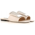 Sergio Rossi flats slide sandals in nude leather