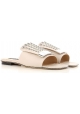 Sergio Rossi flats slide sandals in nude leather