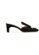 Sergio Rossi thong women's black Leather slippers shoes