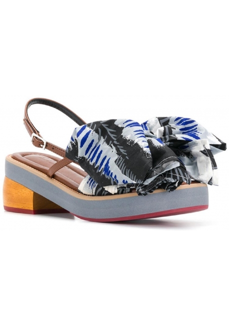 Marni kitten heel sandals with big fabric bow