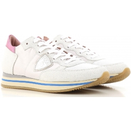 Philippe Model women's low top sneakers in white leather